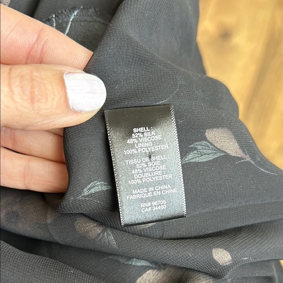 Rebecca Taylor Black Daniella Silk Blend Floral Dress | Size 10 - Picture 5 of 5